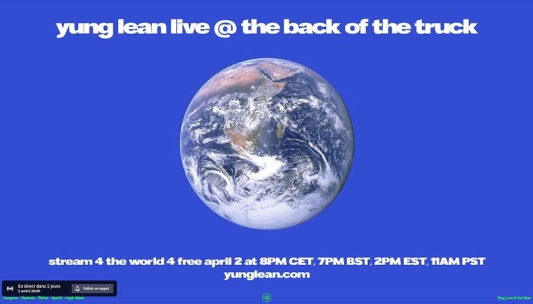 YUNG LEAN “Livestream 4 the world” Jeudi 2 avril – 20H #stayhome