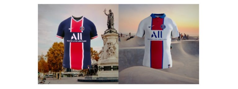 Découvrez les nouveaux maillots 2020/21 du PSG en réalité augmentée !