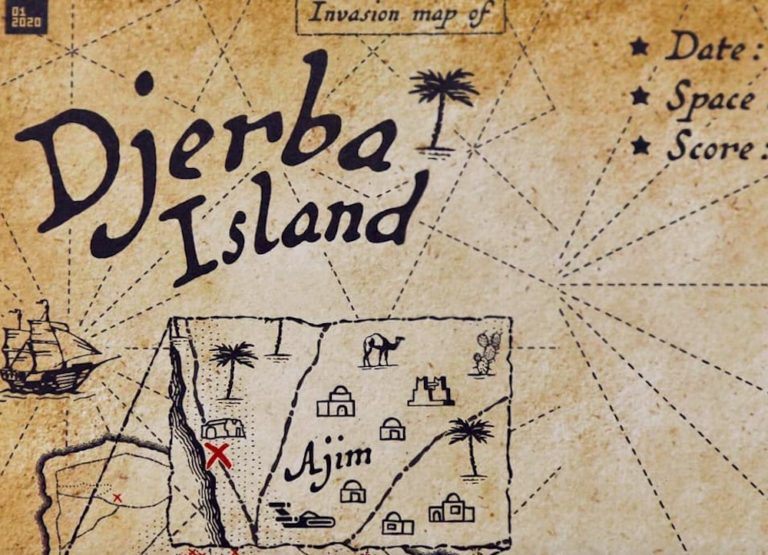 Vente exclusive en édition limitée de la carte d’Invader à Djerba (Galerie Itinerrance)